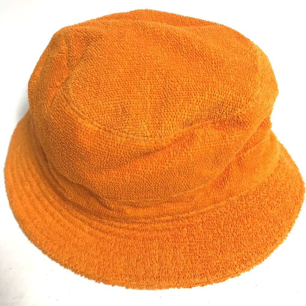 HERMES hat cotton Orange pile H logo Women 58 Used Authentic