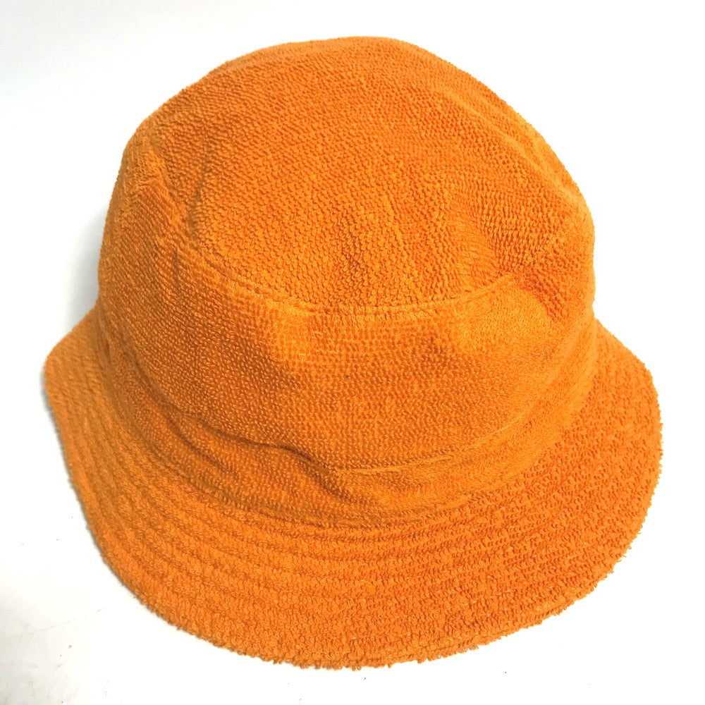 HERMES hat cotton Orange pile H logo Women 58 Used Authentic