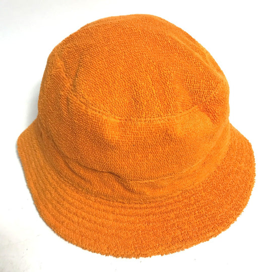 HERMES hat cotton Orange pile H logo Women 58 Used Authentic