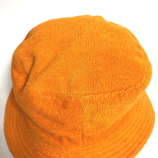 HERMES hat cotton Orange pile H logo Women 58 Used Authentic