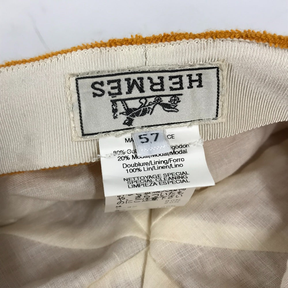 HERMES cap Cotton, Rayon Orange Hat cap cap Casquette 57