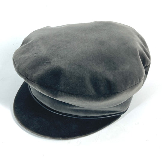 HERMES Casquette cotton black Velor Women 58 Used Authentic
