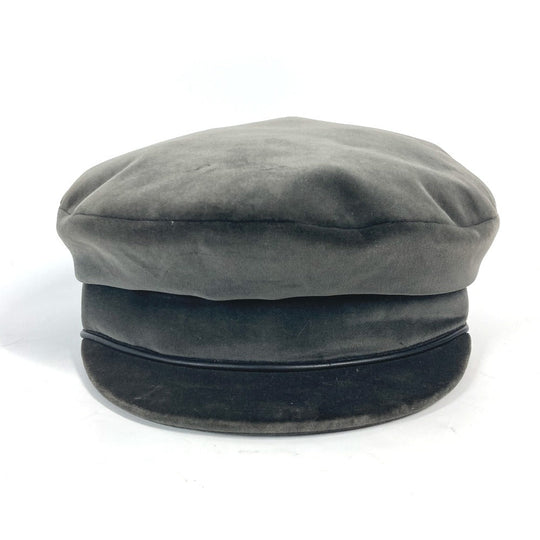 HERMES Casquette cotton black Velor Women 58 Used Authentic