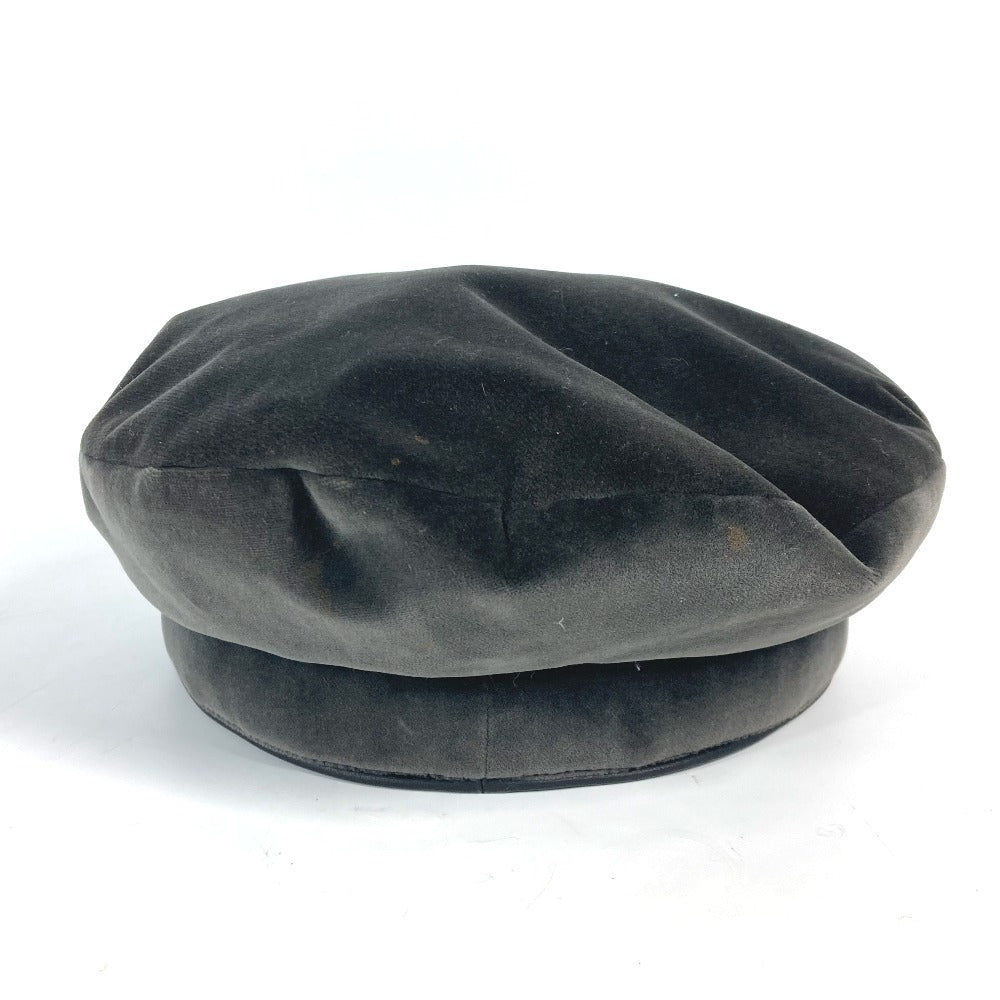 HERMES Casquette cotton black Velor Women 58 Used Authentic