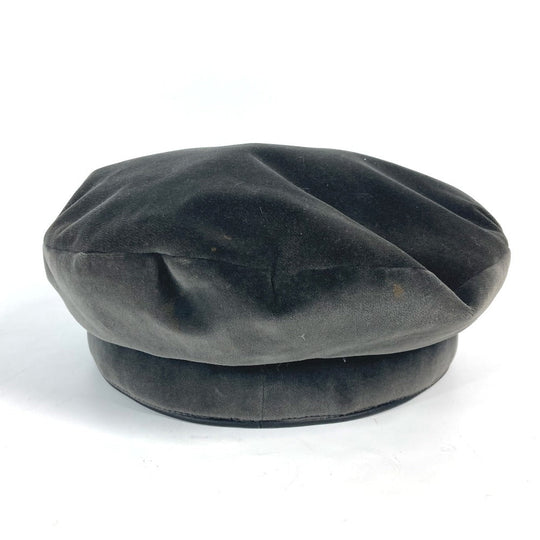HERMES Casquette cotton black Velor Women 58 Used Authentic