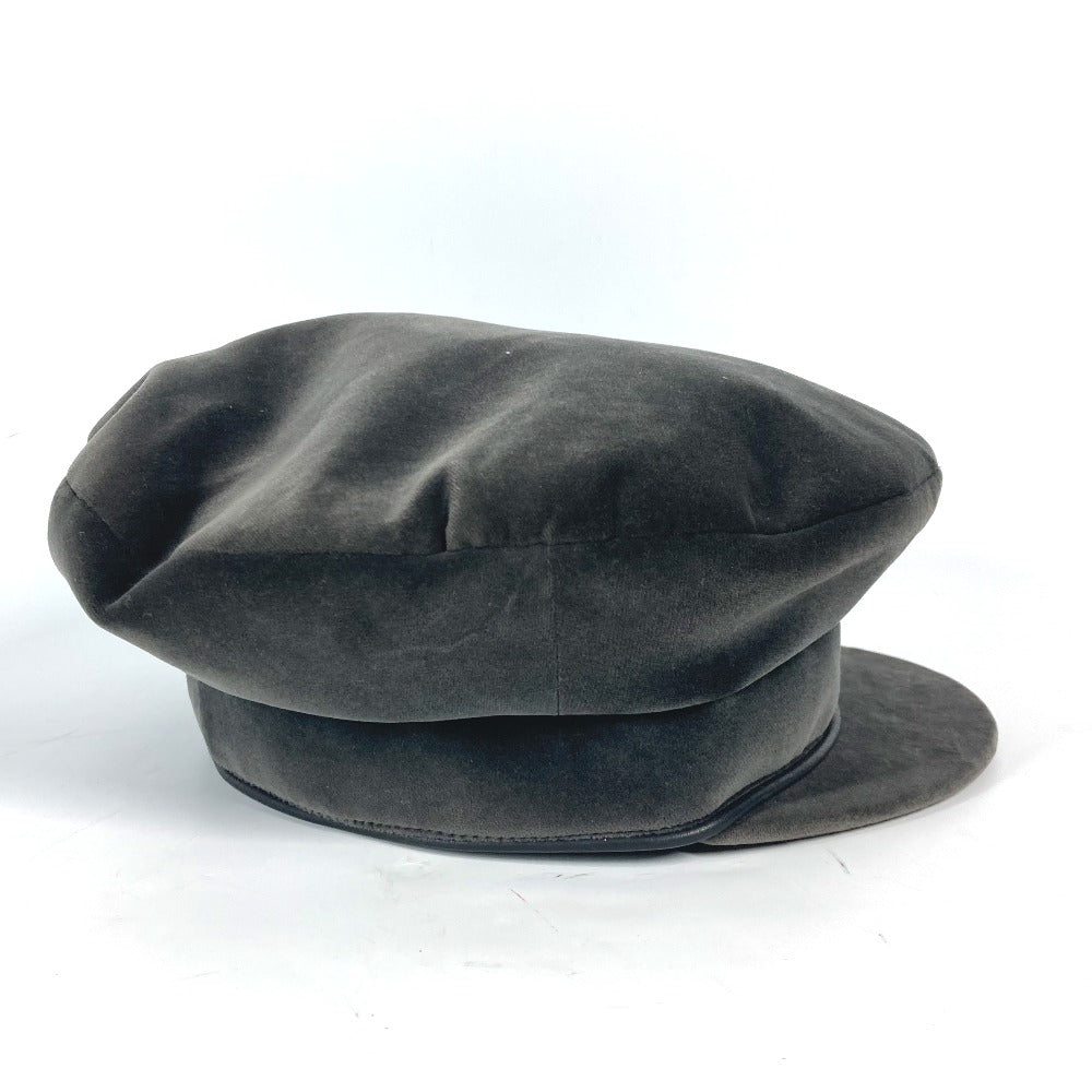HERMES Casquette cotton black Velor Women 58 Used Authentic