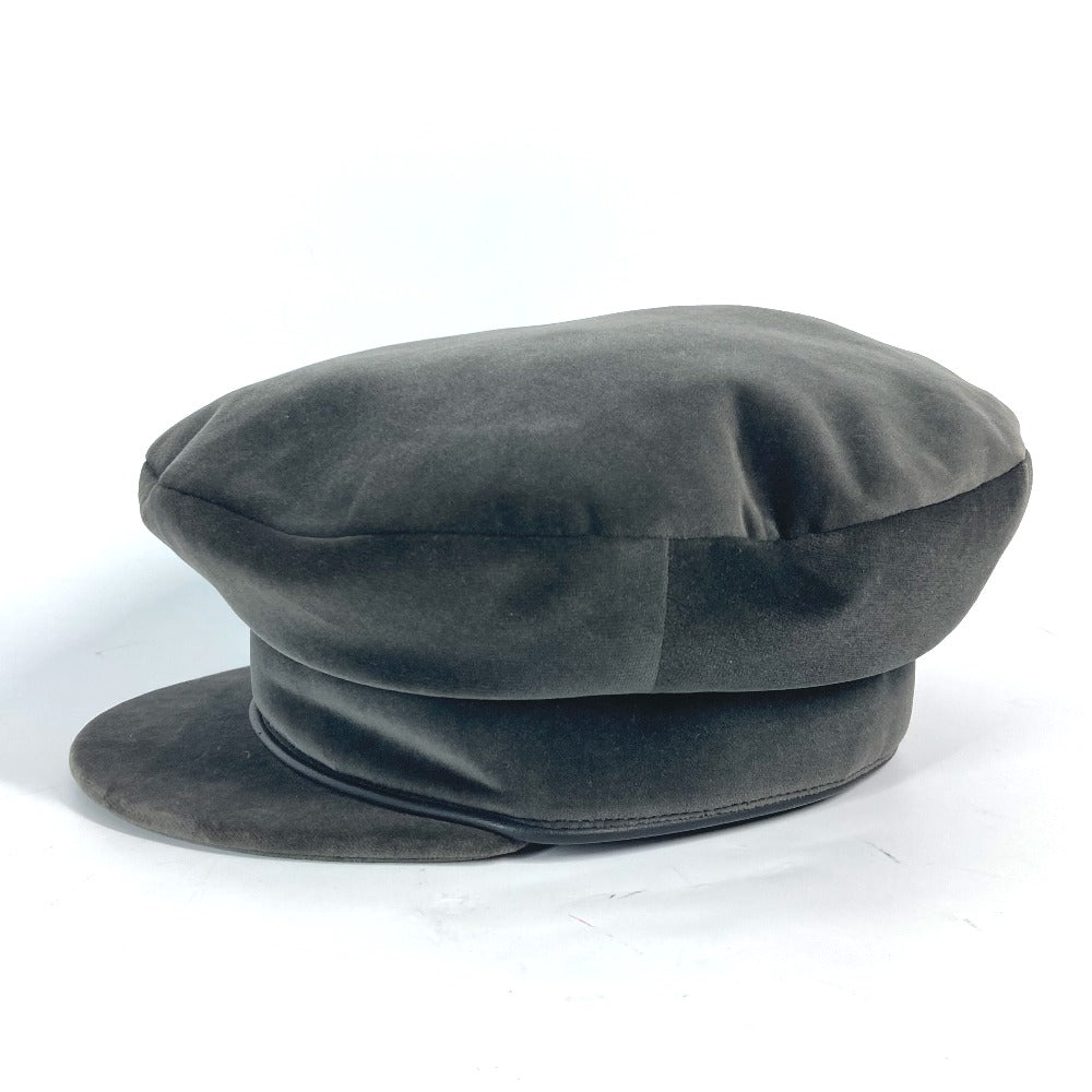 HERMES Casquette cotton black Velor Women 58 Used Authentic