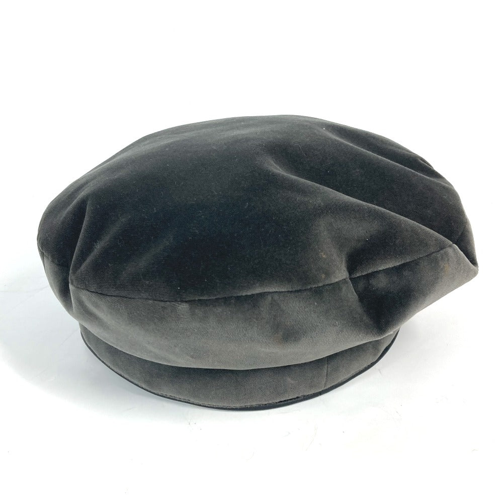 HERMES Casquette cotton black Velor Women 58 Used Authentic