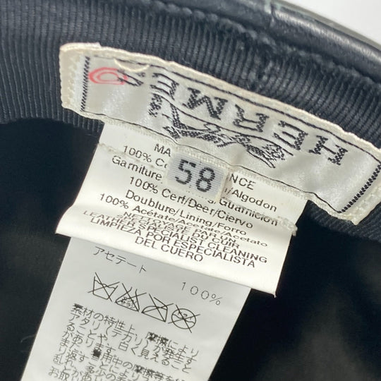 HERMES Casquette cotton black Velor Women 58 Used Authentic