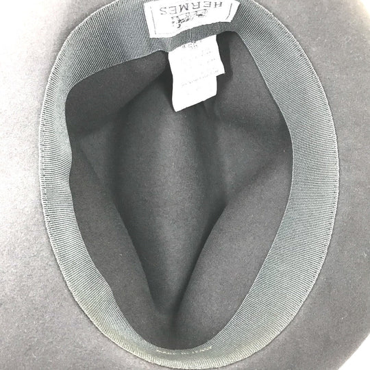 HERMES hat , Beaver Gray type Hat hat hat mens 56 Used Authentic