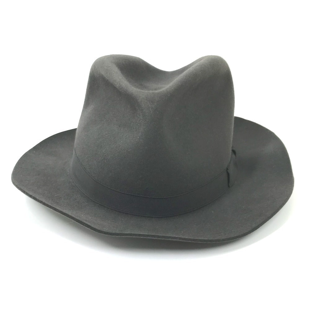 HERMES hat , Beaver Gray type Hat hat hat mens 56 Used Authentic
