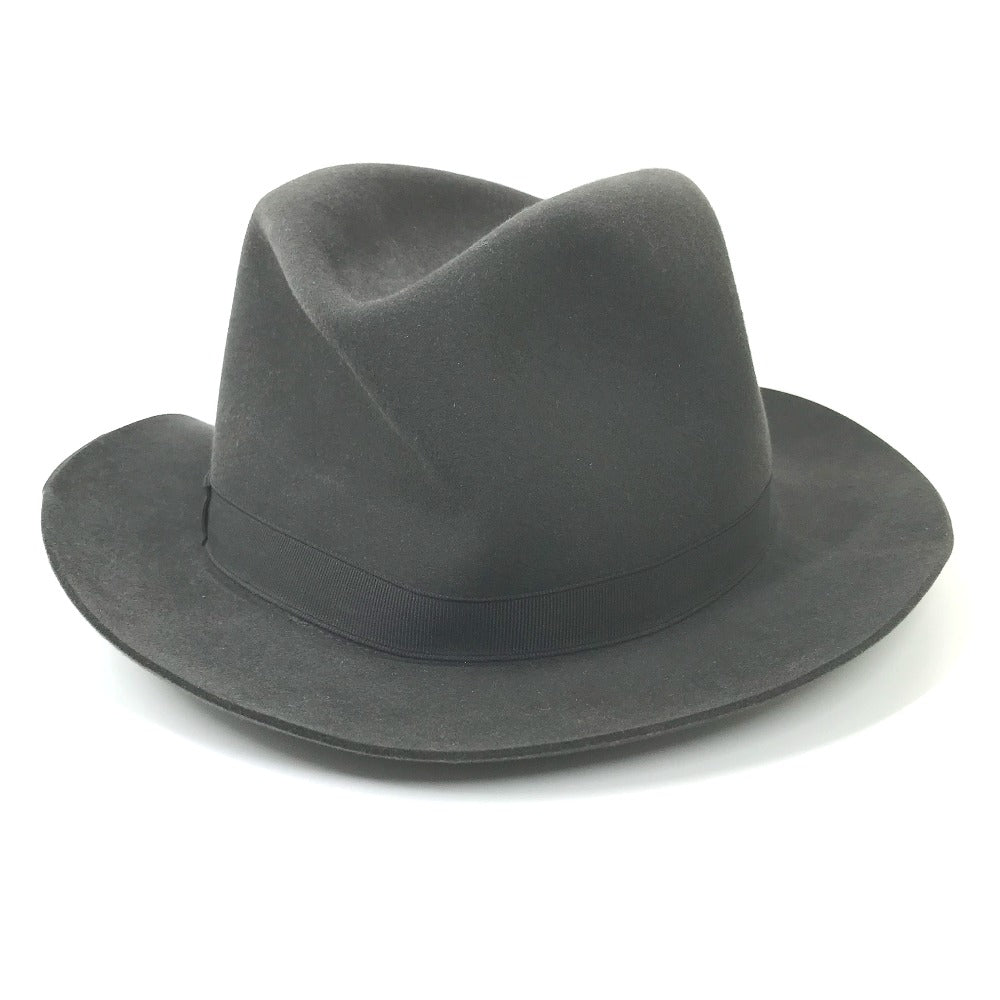 HERMES hat , Beaver Gray type Hat hat hat mens 56 Used Authentic