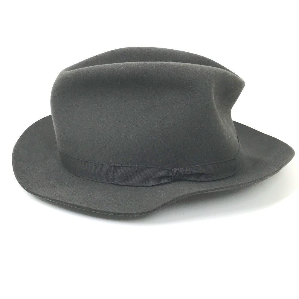 HERMES hat , Beaver Gray type Hat hat hat mens 56 Used Authentic