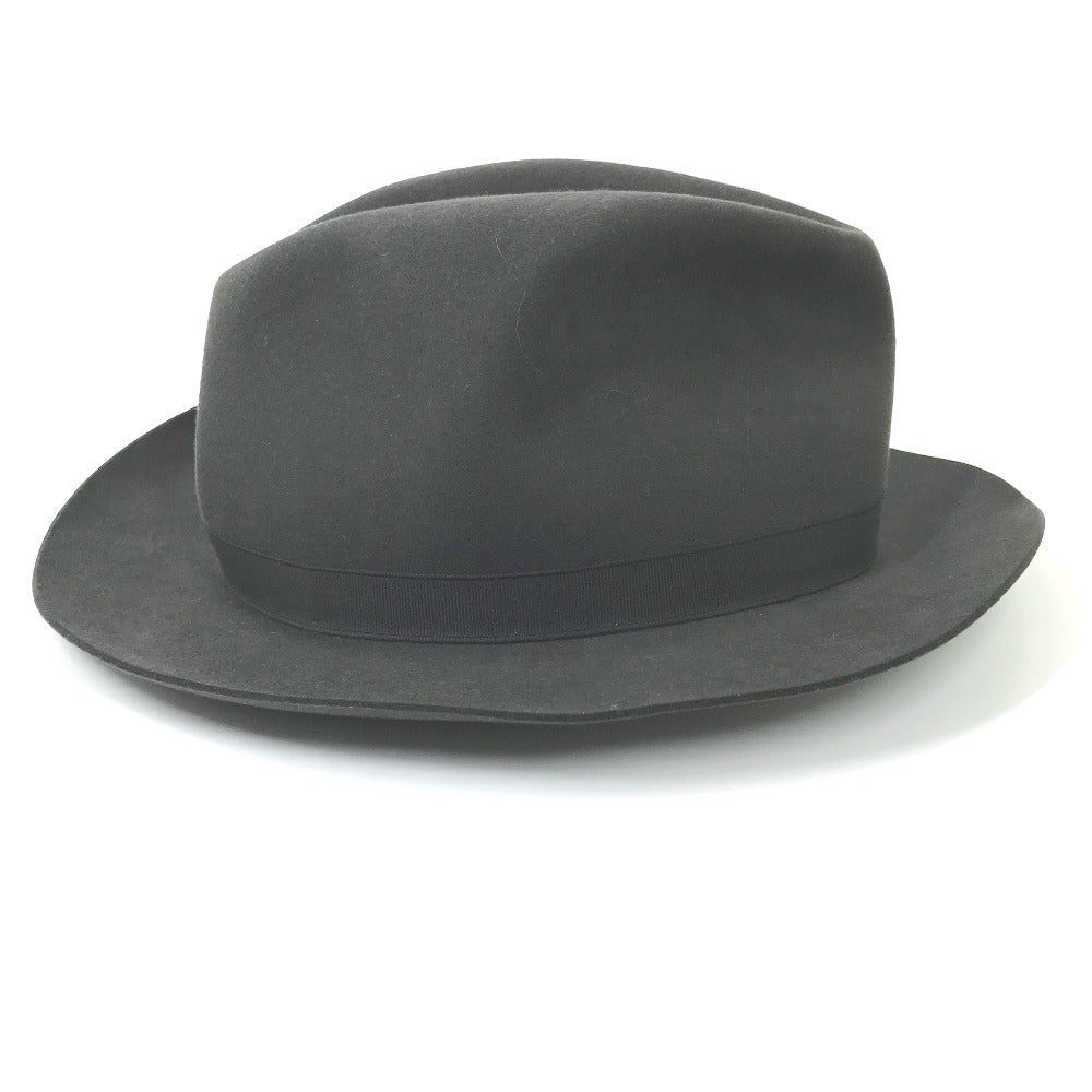 HERMES hat , Beaver Gray type Hat hat hat mens 56 Used Authentic