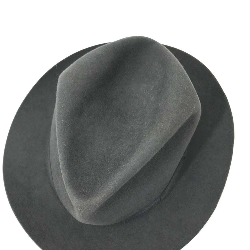 HERMES hat , Beaver Gray type Hat hat hat mens 56 Used Authentic