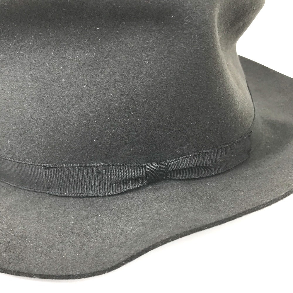 HERMES hat , Beaver Gray type Hat hat hat mens 56 Used Authentic