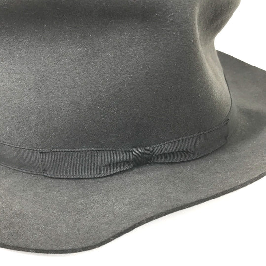 HERMES hat , Beaver Gray type Hat hat hat mens 56 Used Authentic