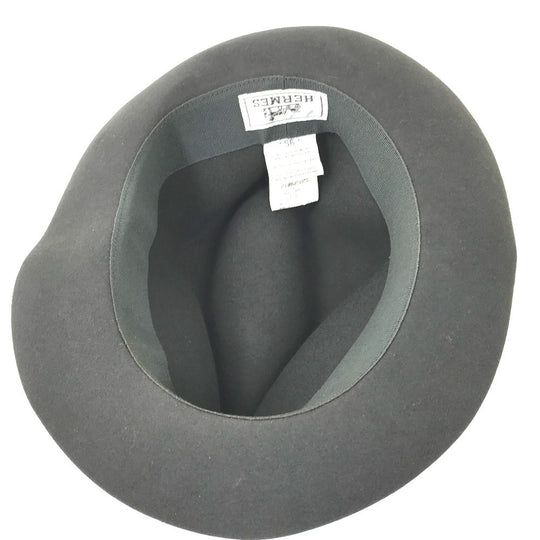 HERMES hat , Beaver Gray type Hat hat hat mens 56 Used Authentic