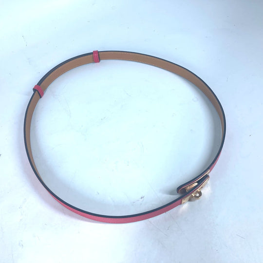 HERMES belt leather pink Kelly Belt Women Used Authentic