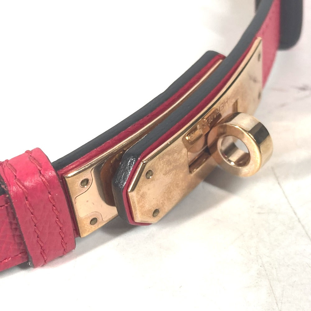 HERMES belt leather pink Kelly Belt Women Used Authentic