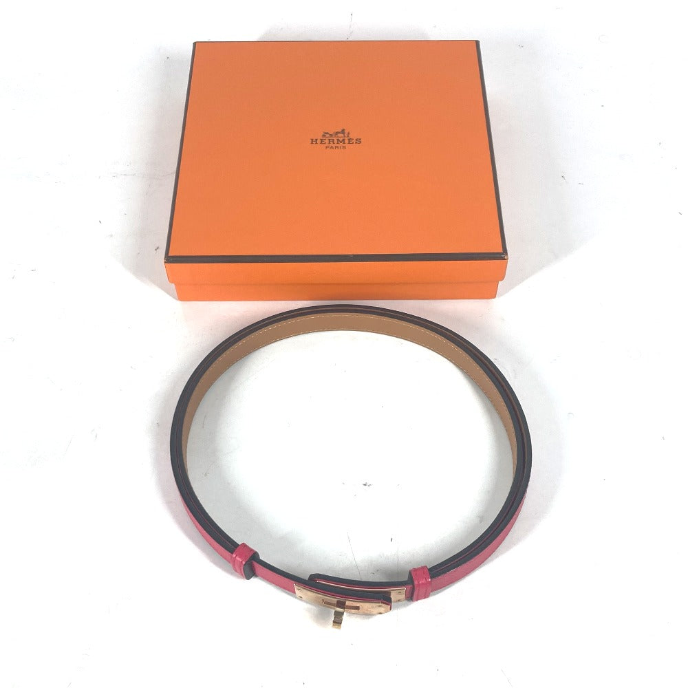 HERMES belt leather pink Kelly Belt Women Used Authentic