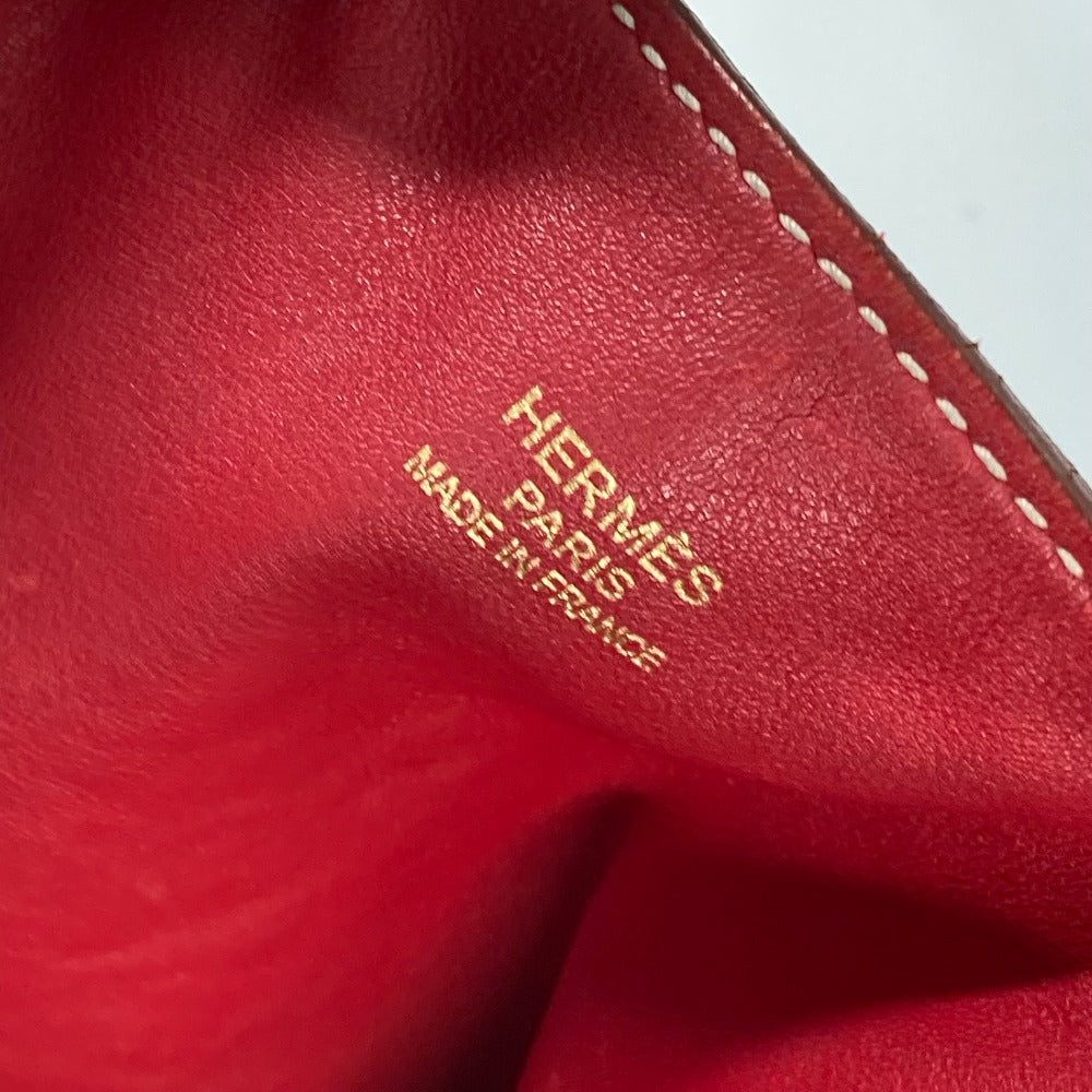 HERMES Tote Bag leather Red type Shoulder Bag Doble Sense 28 Women Used Authentic