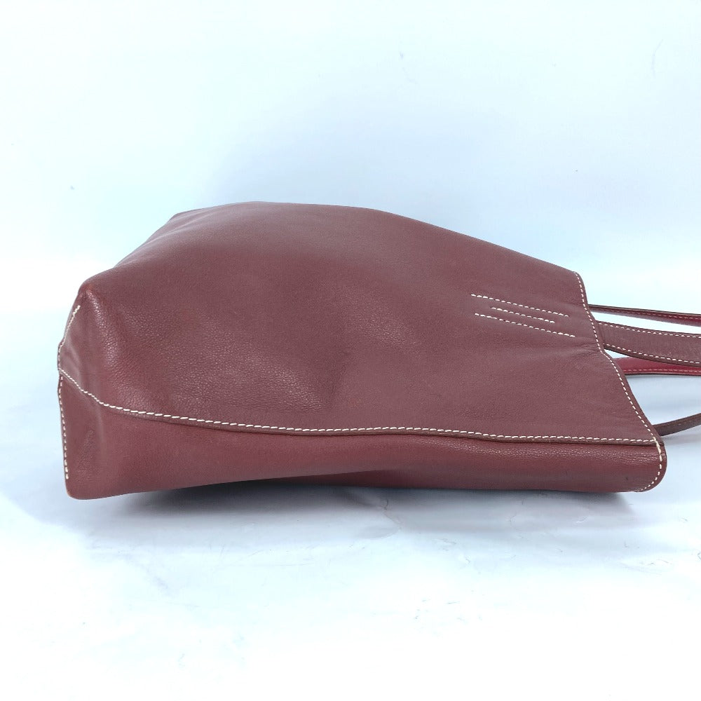 HERMES Tote Bag leather Red type Shoulder Bag Doble Sense 28 Women Used Authentic