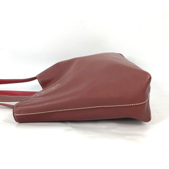 HERMES Tote Bag leather Red type Shoulder Bag Doble Sense 28 Women Used Authentic