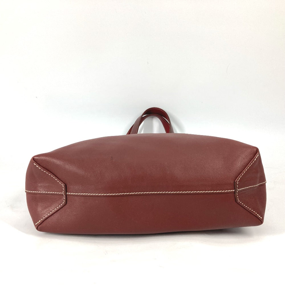 HERMES Tote Bag leather Red type Shoulder Bag Doble Sense 28 Women Used Authentic