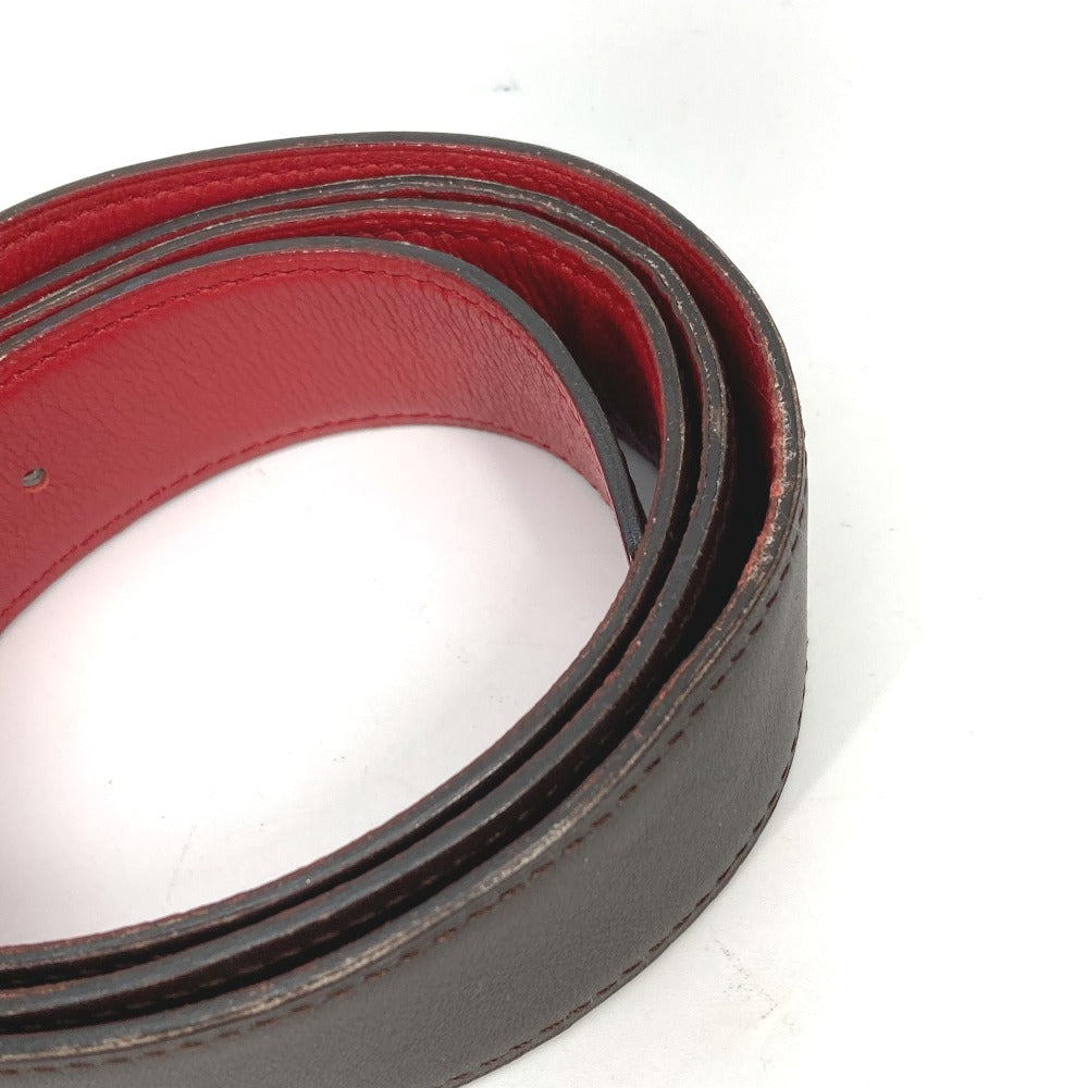 HERMES belt leather Brown By color Punching logo unisex(Unisex) 90 Used Authentic