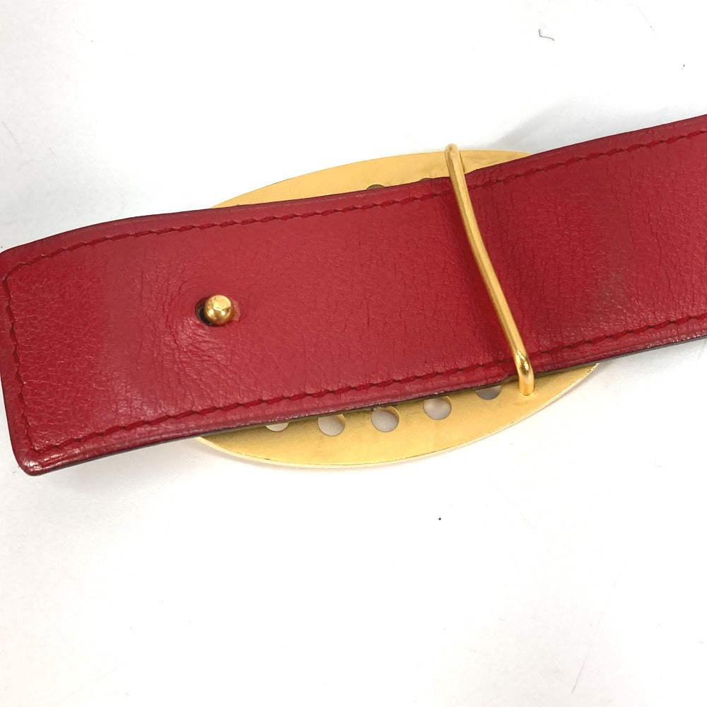 HERMES belt leather Brown By color Punching logo unisex(Unisex) 90 Used Authentic