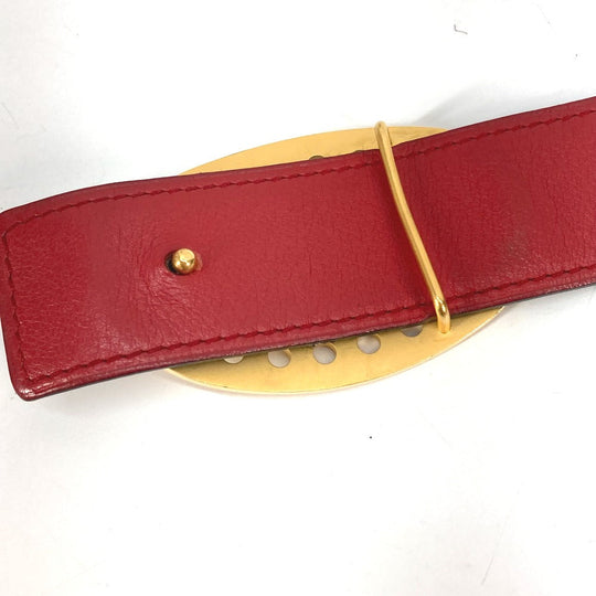 HERMES belt leather Brown By color Punching logo unisex(Unisex) 90 Used Authentic