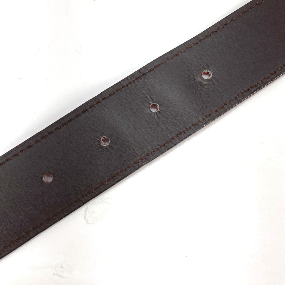HERMES belt leather Brown By color Punching logo unisex(Unisex) 90 Used Authentic