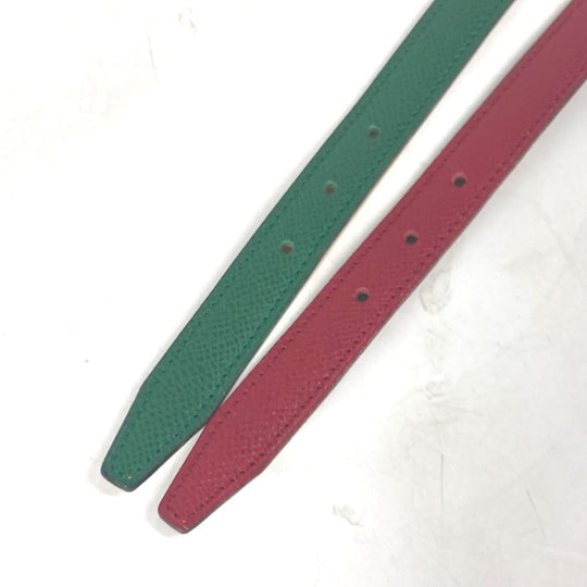 HERMES belt leather Red vintage Double Women 65 Used Authentic