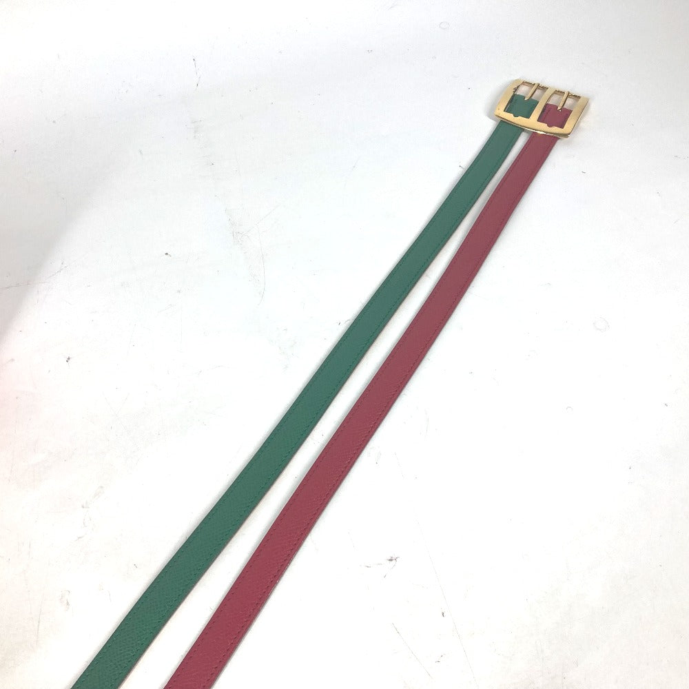 HERMES belt leather Red vintage Double Women 65 Used Authentic