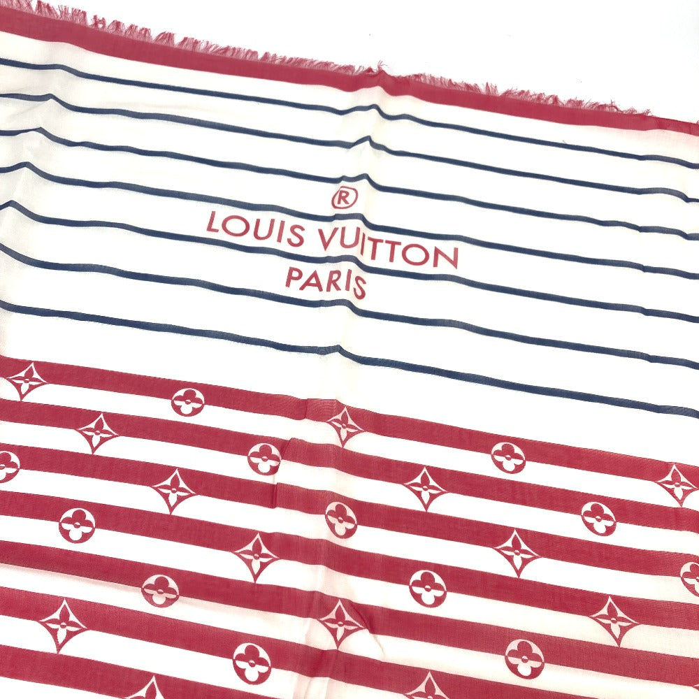 LOUIS VUITTON Stall M76193 cotton White x red LV Escal Etoile Pareo Summer Stripe Women Used Authentic