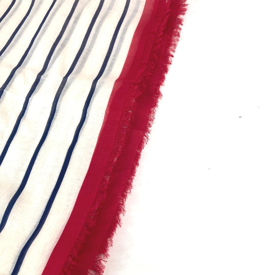 LOUIS VUITTON Stall M76193 cotton White x red LV Escal Etoile Pareo Summer Stripe Women Used Authentic