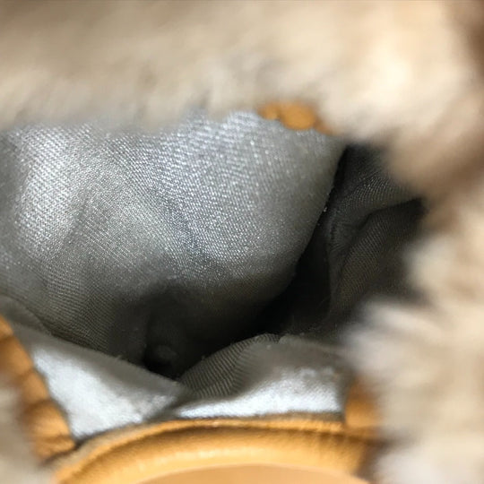 HERMES Glove leather Beige type Cadena Charm Princess Women 6.5 Used Authentic