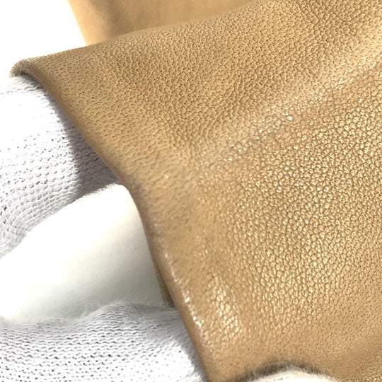 HERMES gloves leather beige Punching logo Women 7 Used Authentic