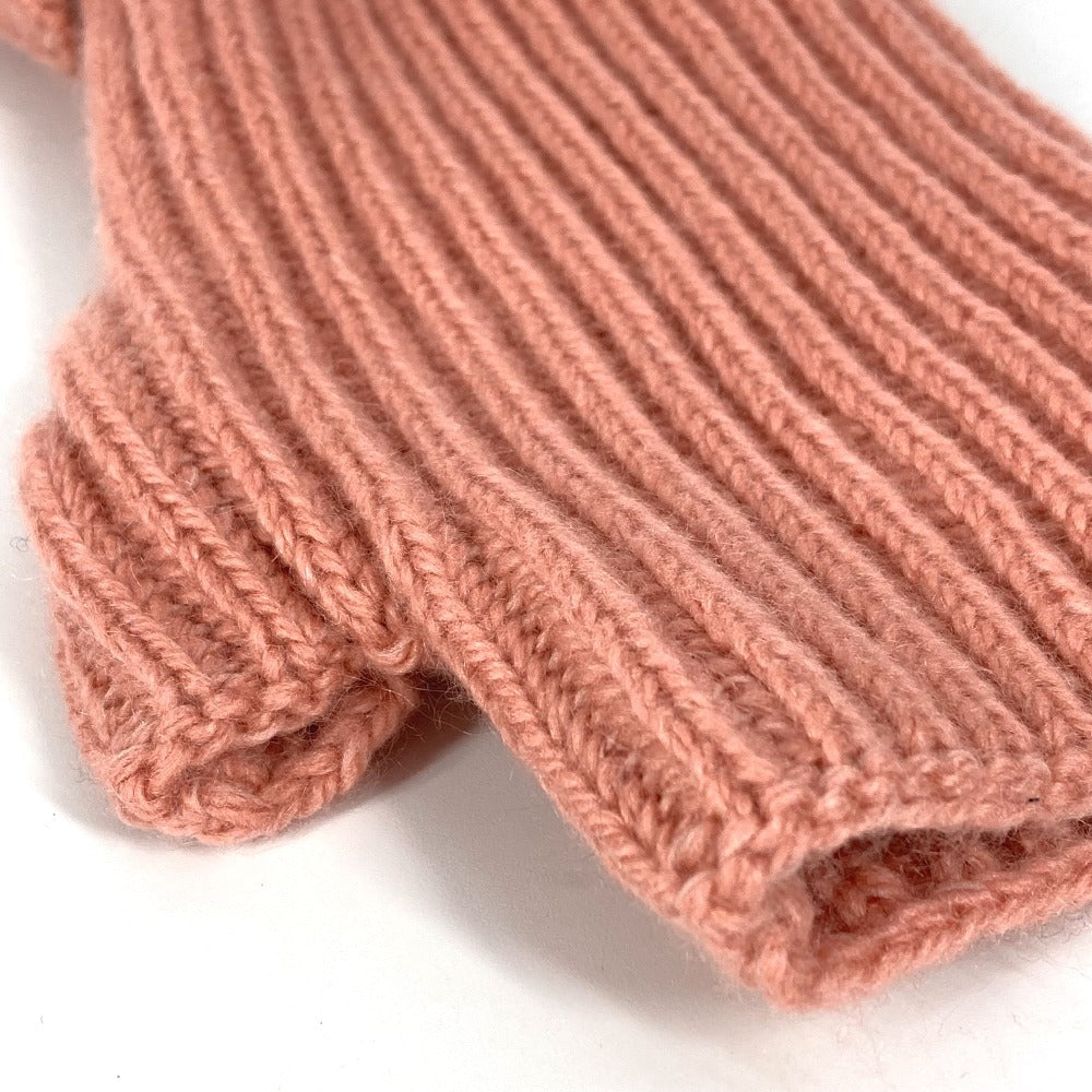 HERMES gloves Cashmere, Mohair pink Serie logo gloves Women M Used Authentic