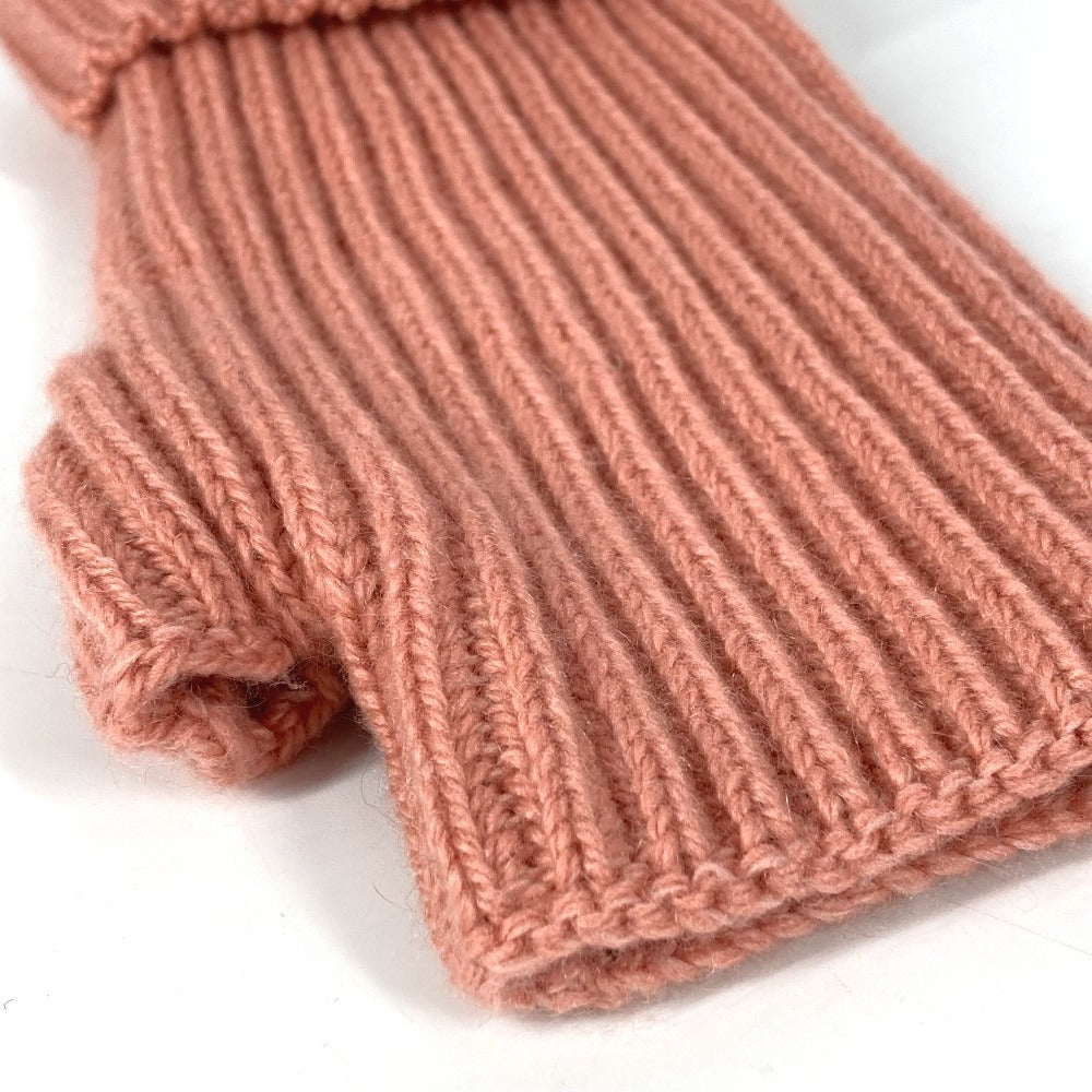 HERMES gloves Cashmere, Mohair pink Serie logo gloves Women M Used Authentic