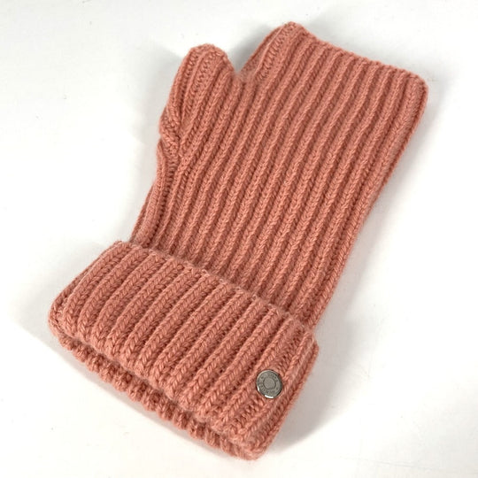 HERMES gloves Cashmere, Mohair pink Serie logo gloves Women M Used Authentic