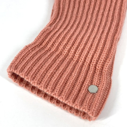 HERMES gloves Cashmere, Mohair pink Serie logo gloves Women M Used Authentic