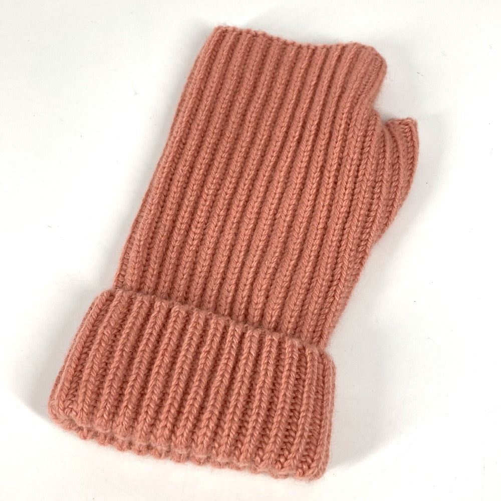 HERMES gloves Cashmere, Mohair pink Serie logo gloves Women M Used Authentic