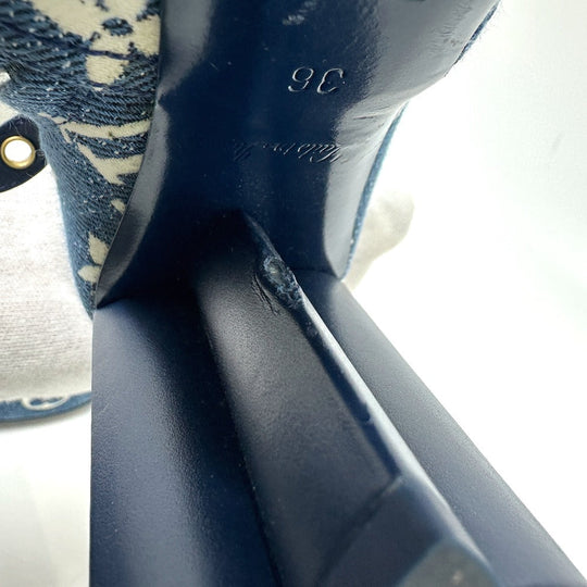 LOUIS VUITTON boots NL1201 denim blue Silhouette line Women 36 Used Authentic