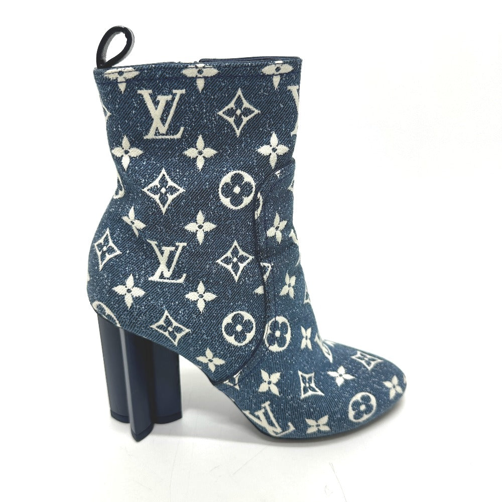 LOUIS VUITTON boots NL1201 denim blue Silhouette line Women 36 Used Authentic