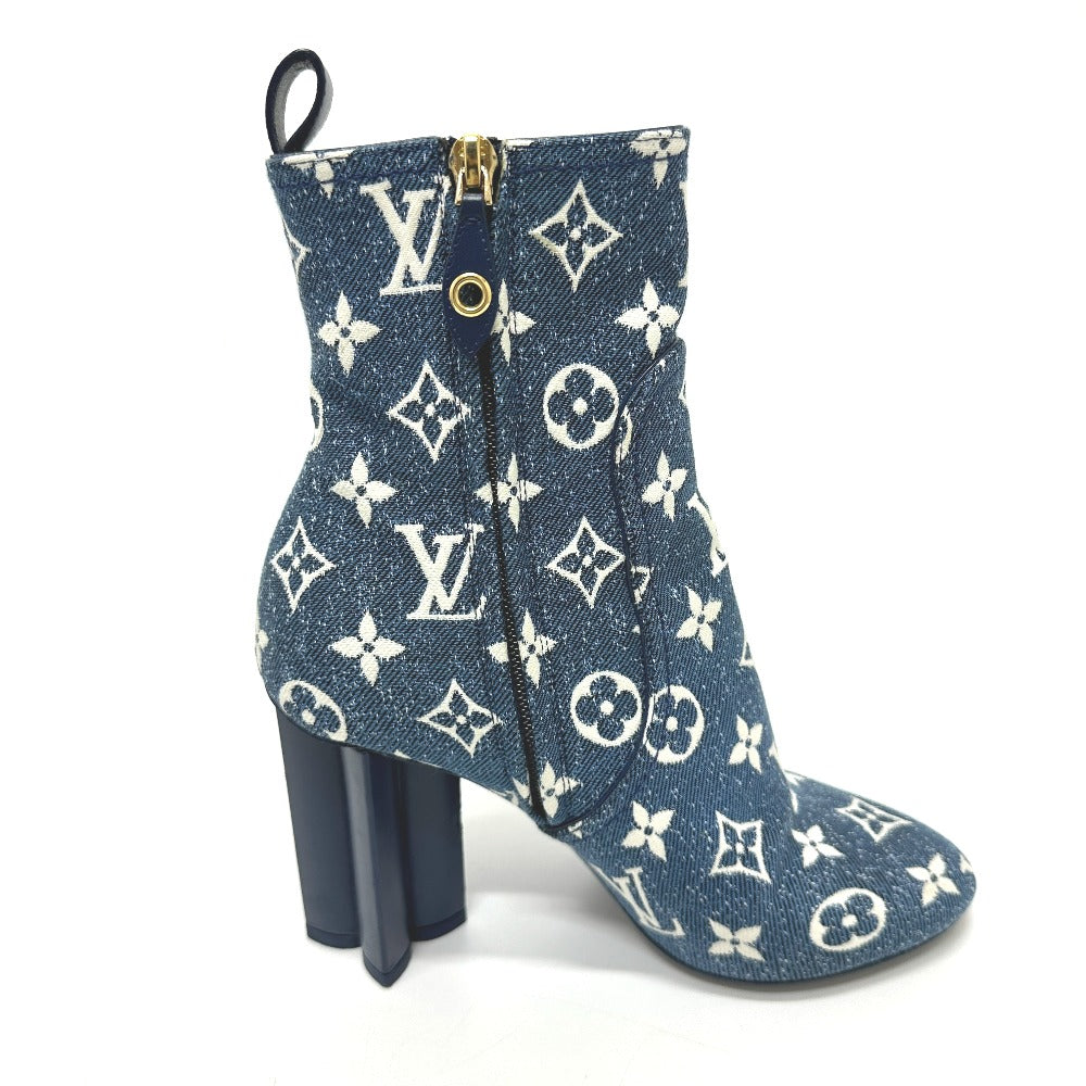 LOUIS VUITTON boots NL1201 denim blue Silhouette line Women 36 Used Authentic