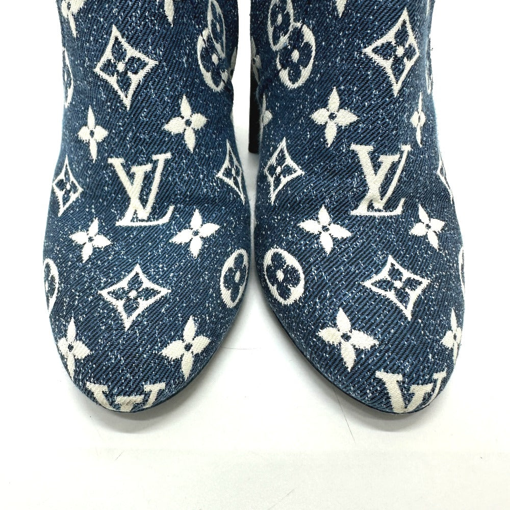 LOUIS VUITTON boots NL1201 denim blue Silhouette line Women 36 Used Authentic