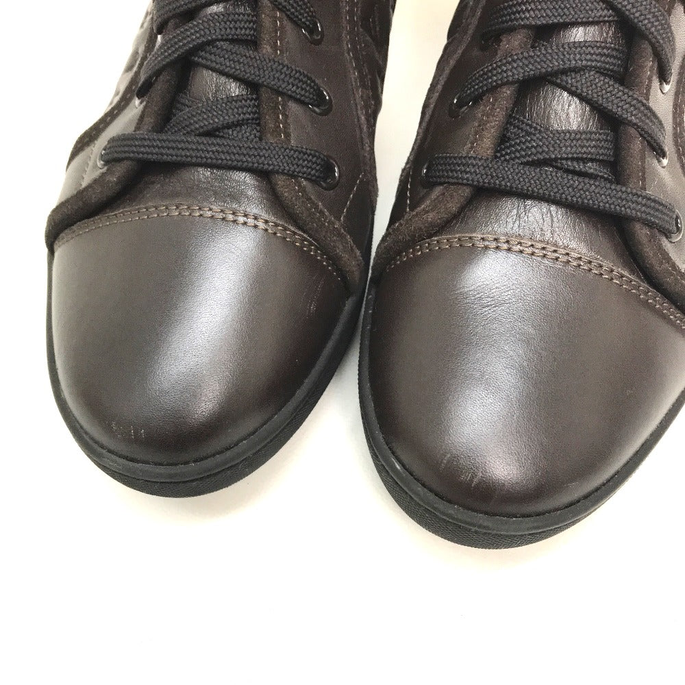 LOUIS VUITTON boots leather Brown polka LV embossing Women 35.5 Used Authentic