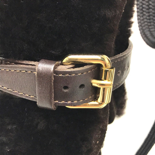 LOUIS VUITTON boots leather Brown polka LV embossing Women 35.5 Used Authentic
